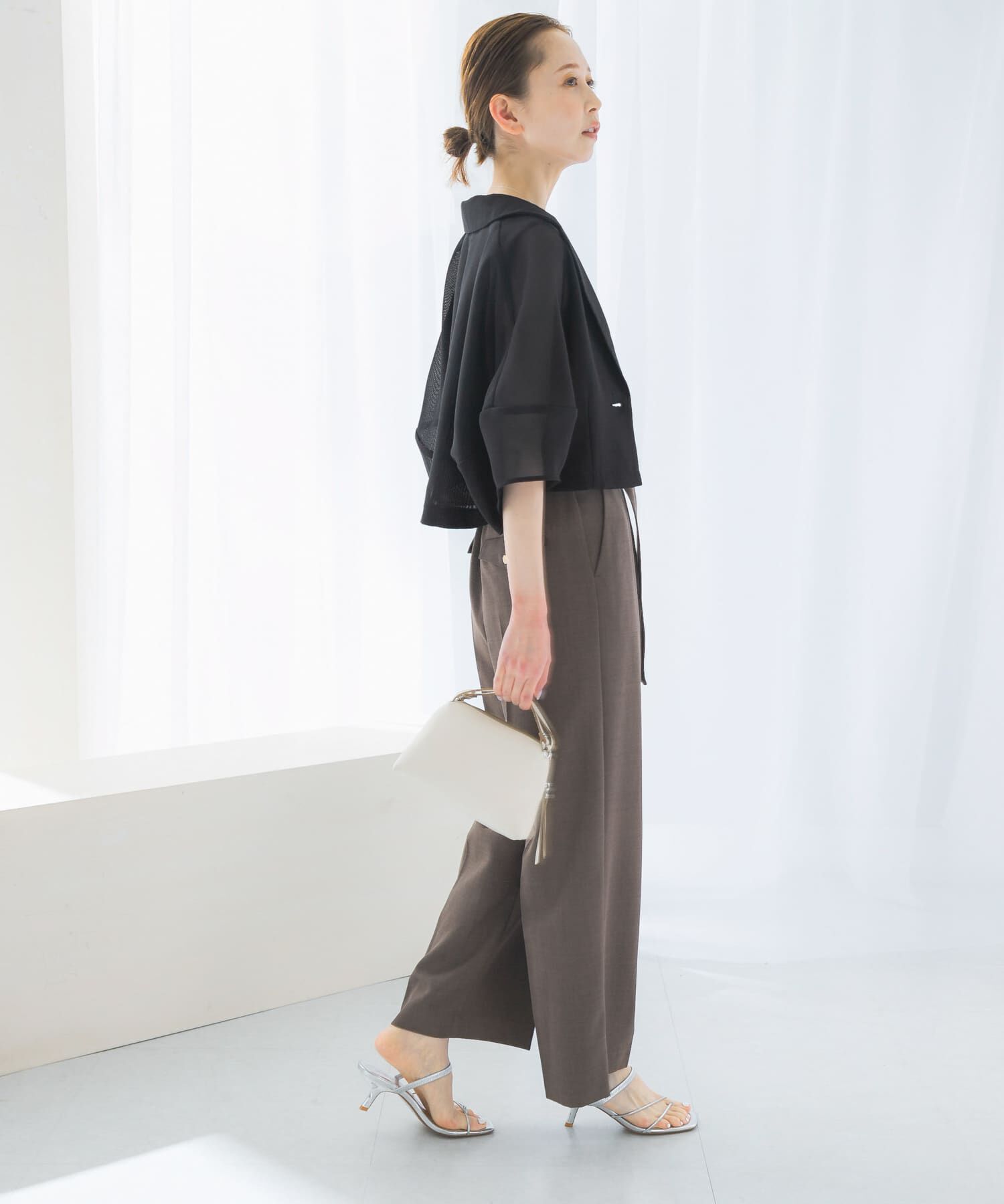 URBAN RESEARCH ROSSO「ベルト付サマーツイードオールインワン」|スカート|