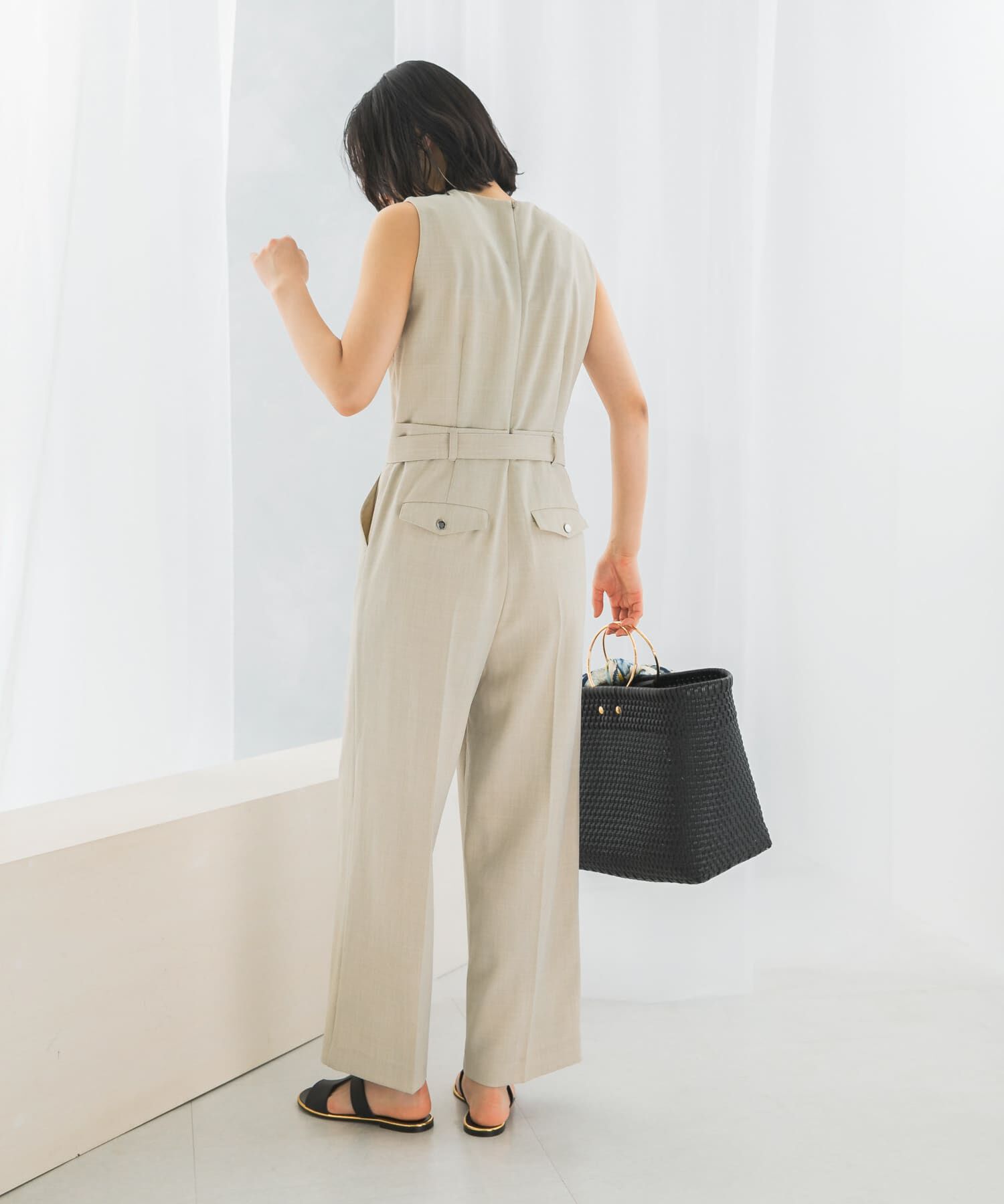 URBAN RESEARCH ROSSO「ベルト付サマーツイードオールインワン」|スカート|