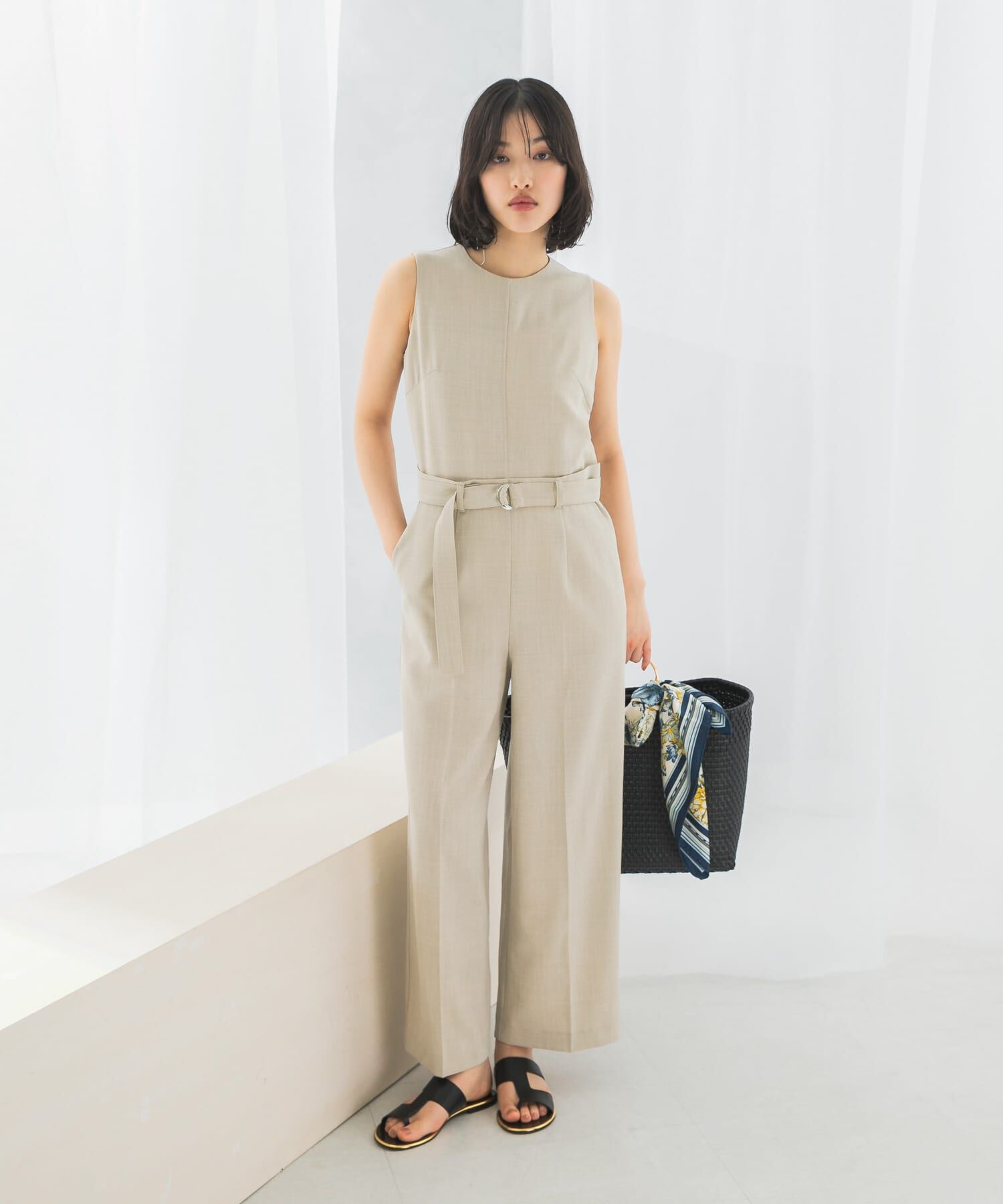 URBAN RESEARCH ROSSO「ベルト付サマーツイードオールインワン」|スカート|