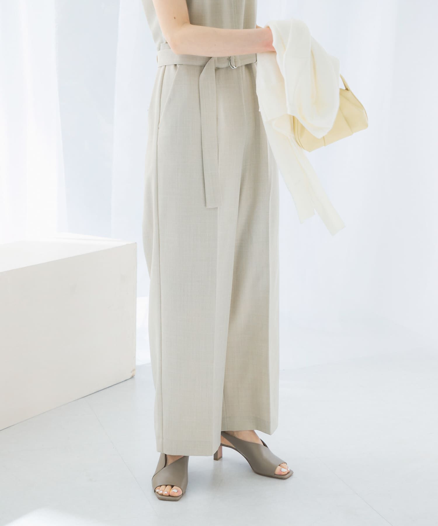 URBAN RESEARCH ROSSO「ベルト付サマーツイードオールインワン」|スカート|