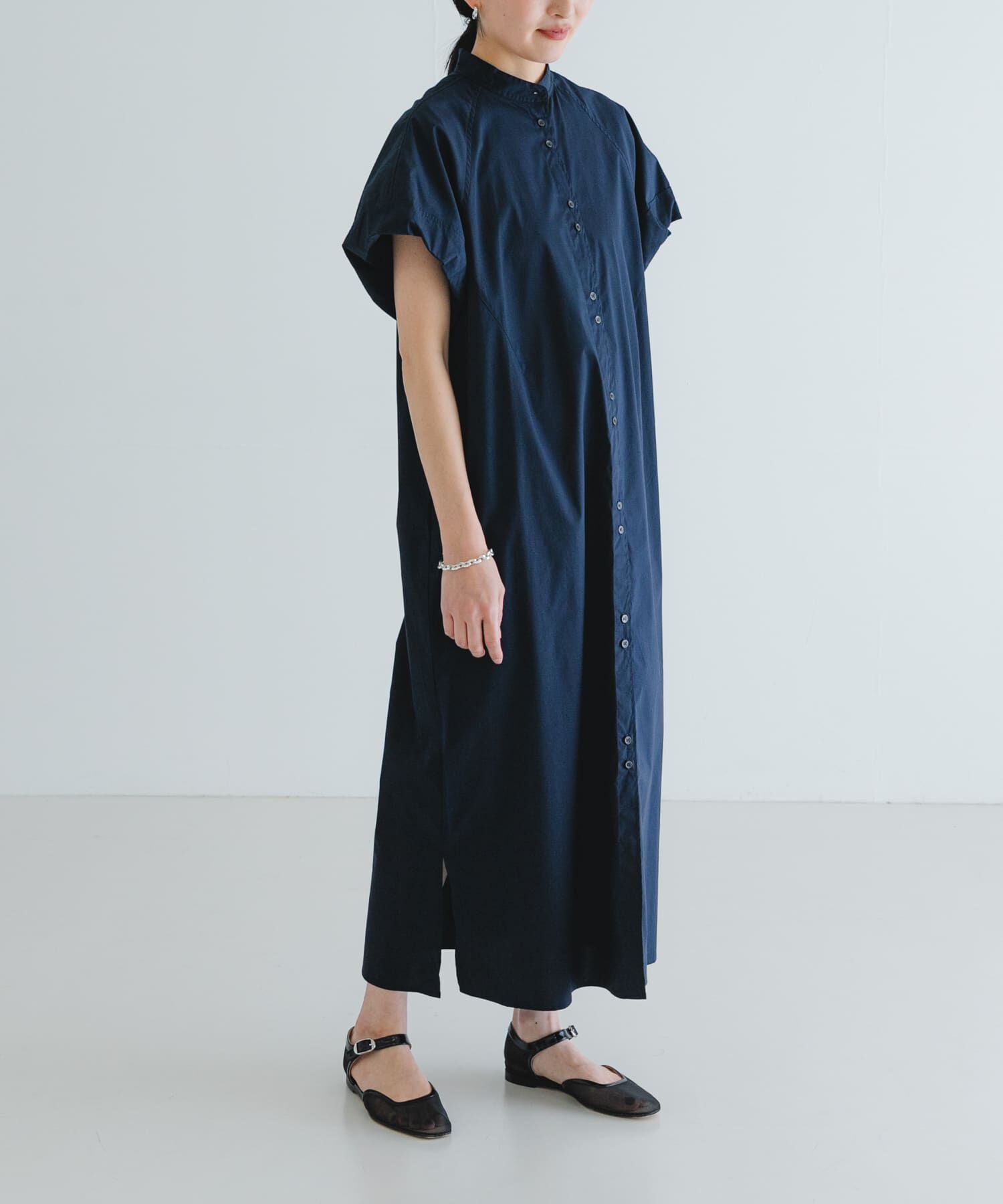 URBAN RESEARCH「スタンドカラーワンピース」|ワンピース|ネイビー