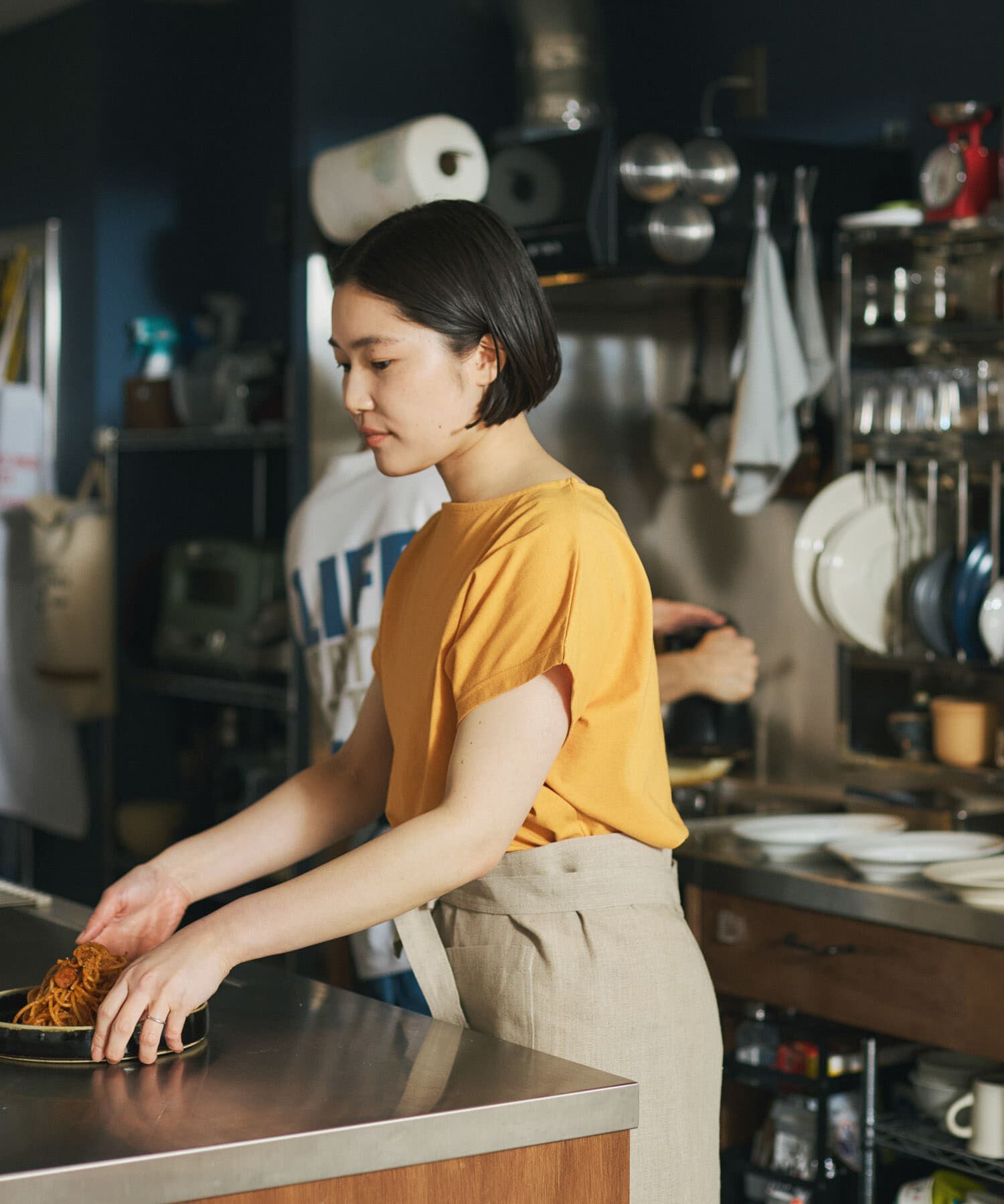 URBAN RESEARCH DOORS「add fabrics オーバーフレンチTシャツ」|Tシャツ・カットソー|