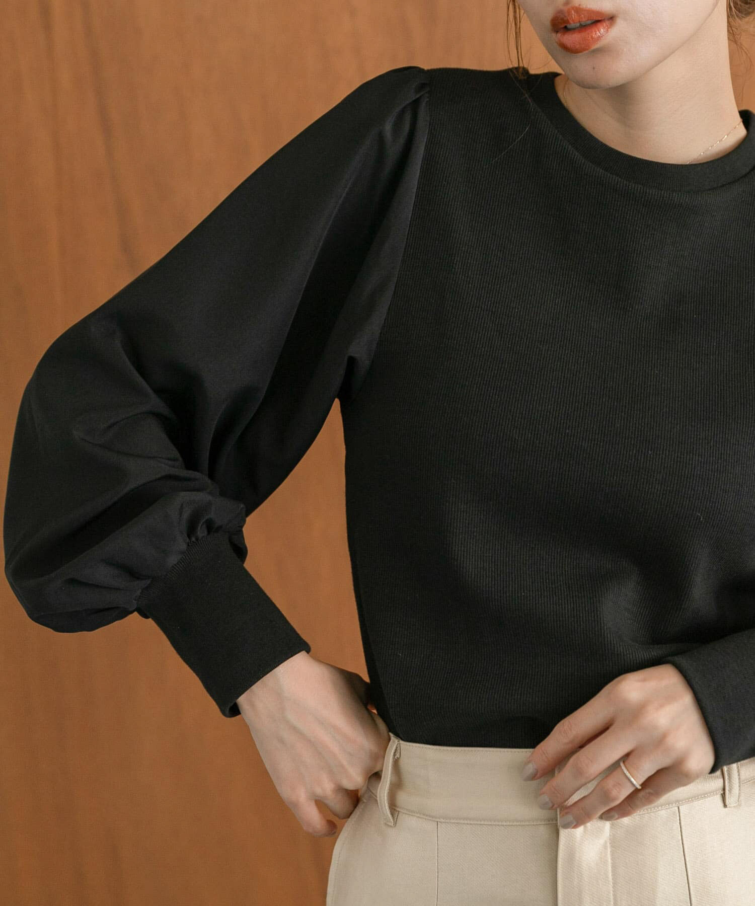 Sonny Label 「『WEB限定』パフスリーブコンビプルオーバー」|Tシャツ・カットソー|