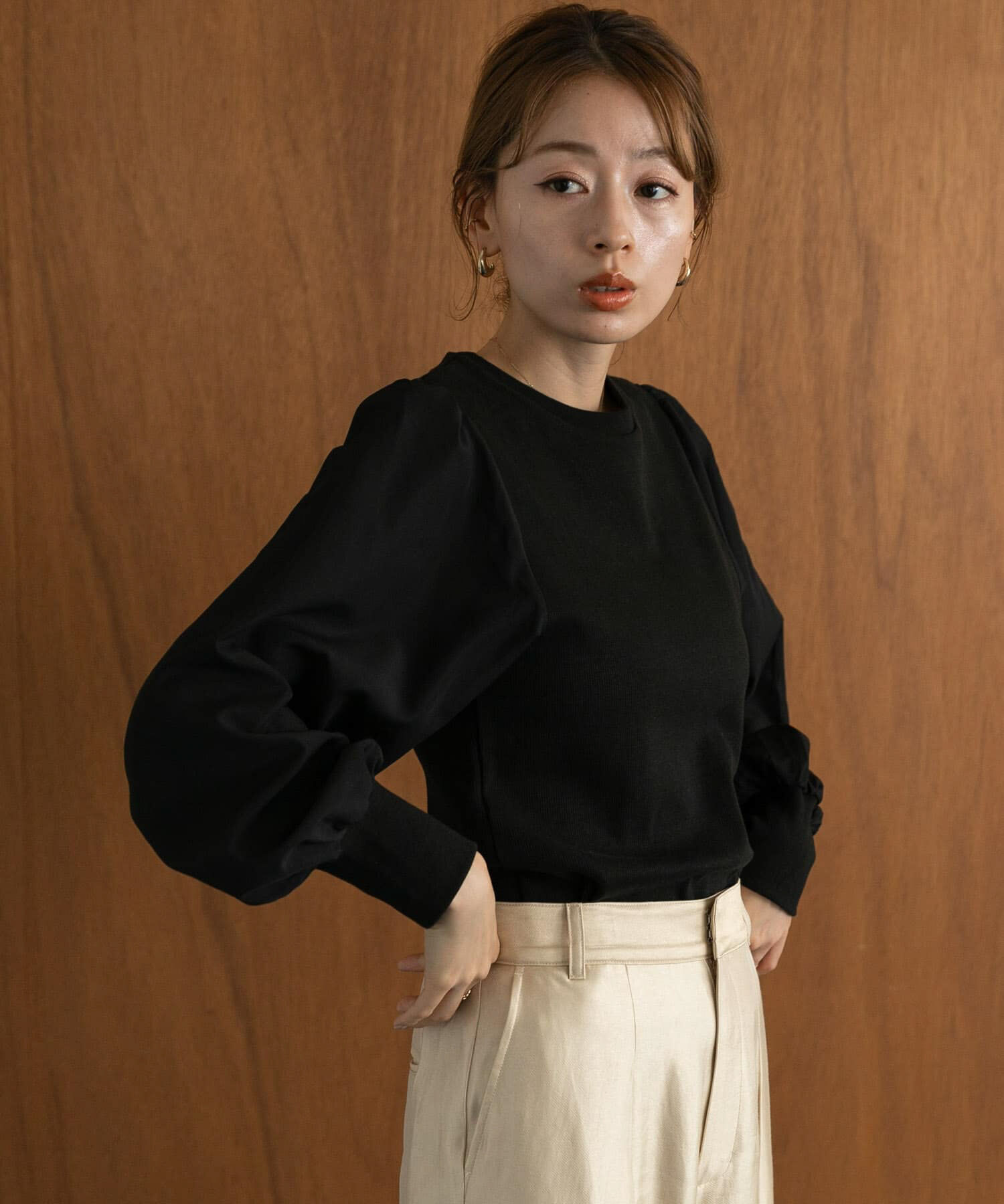 Sonny Label 「『WEB限定』パフスリーブコンビプルオーバー」|Tシャツ・カットソー|