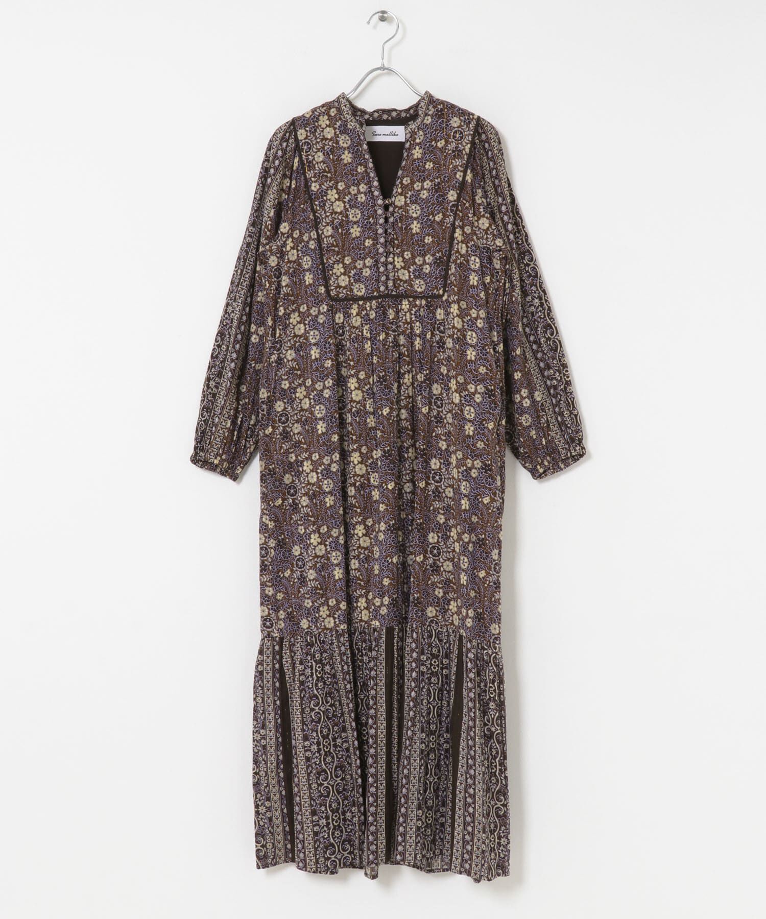 Sonny Label 「sara mallika　コットンジャガードフラワープリントドレス」|ワンピース|ブラウン