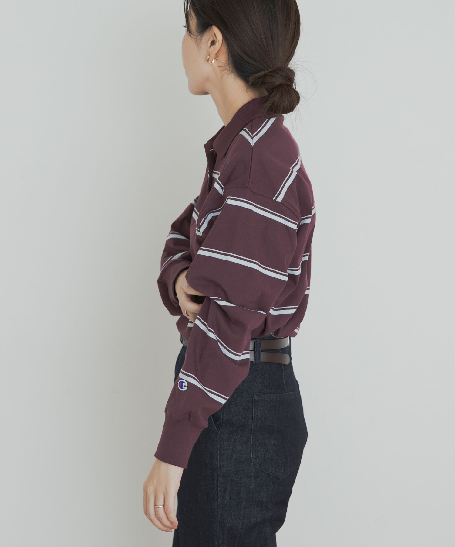 URBAN RESEARCH DOORS「Champion　LONGSLEEVE BORDER POLO」|Tシャツ・カットソー|