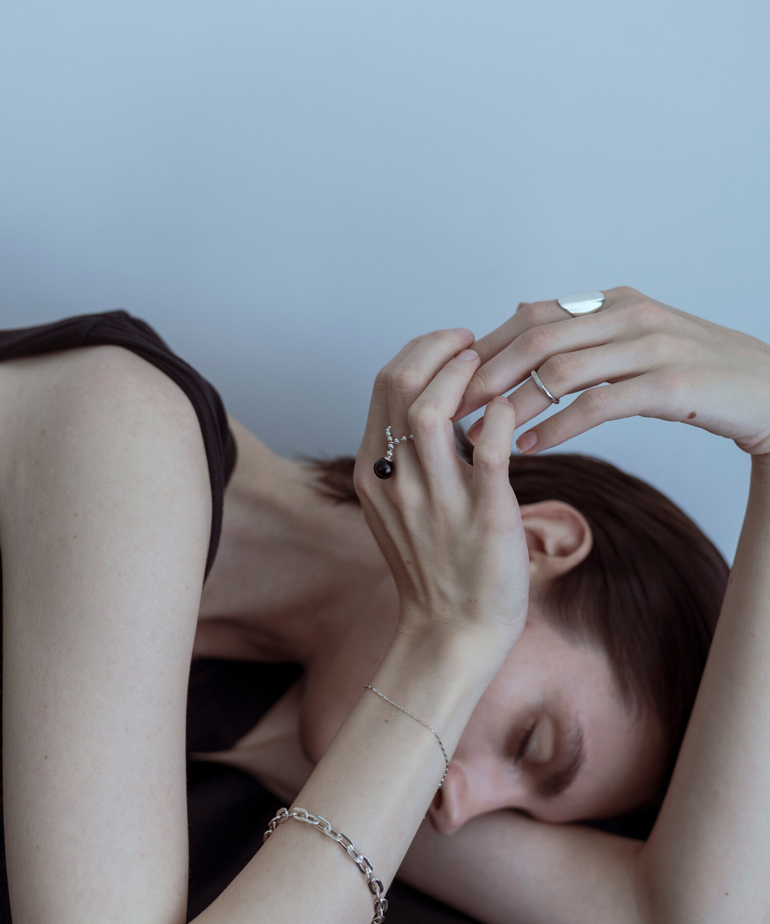 SMELLY「SMELLY so&rsquo;　onyx ball chain ring」|リング|