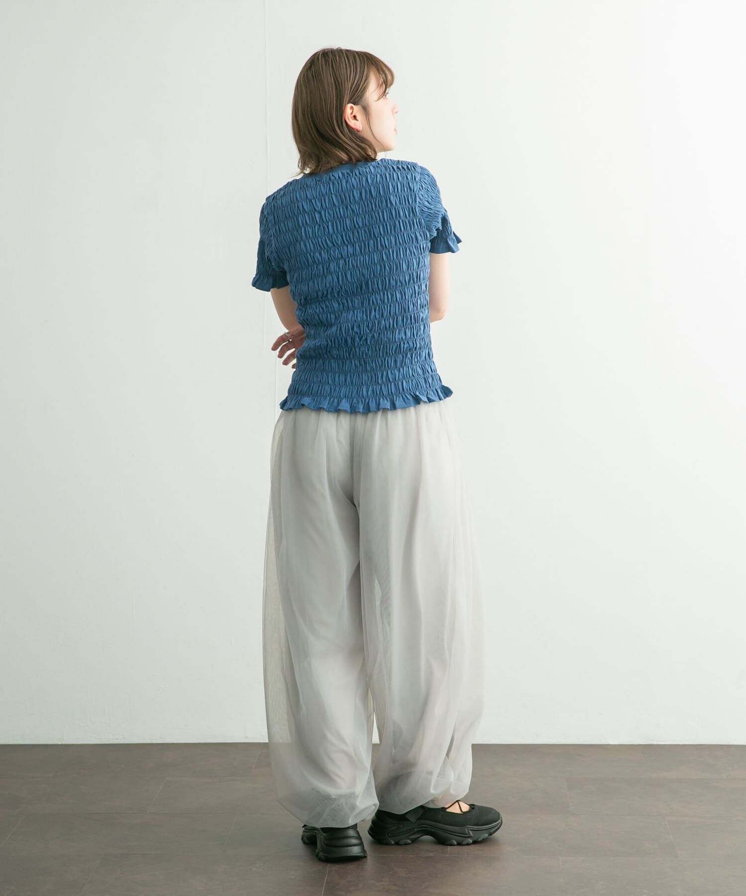  「シャーリングプチフリルTEE」|Tシャツ・カットソー|