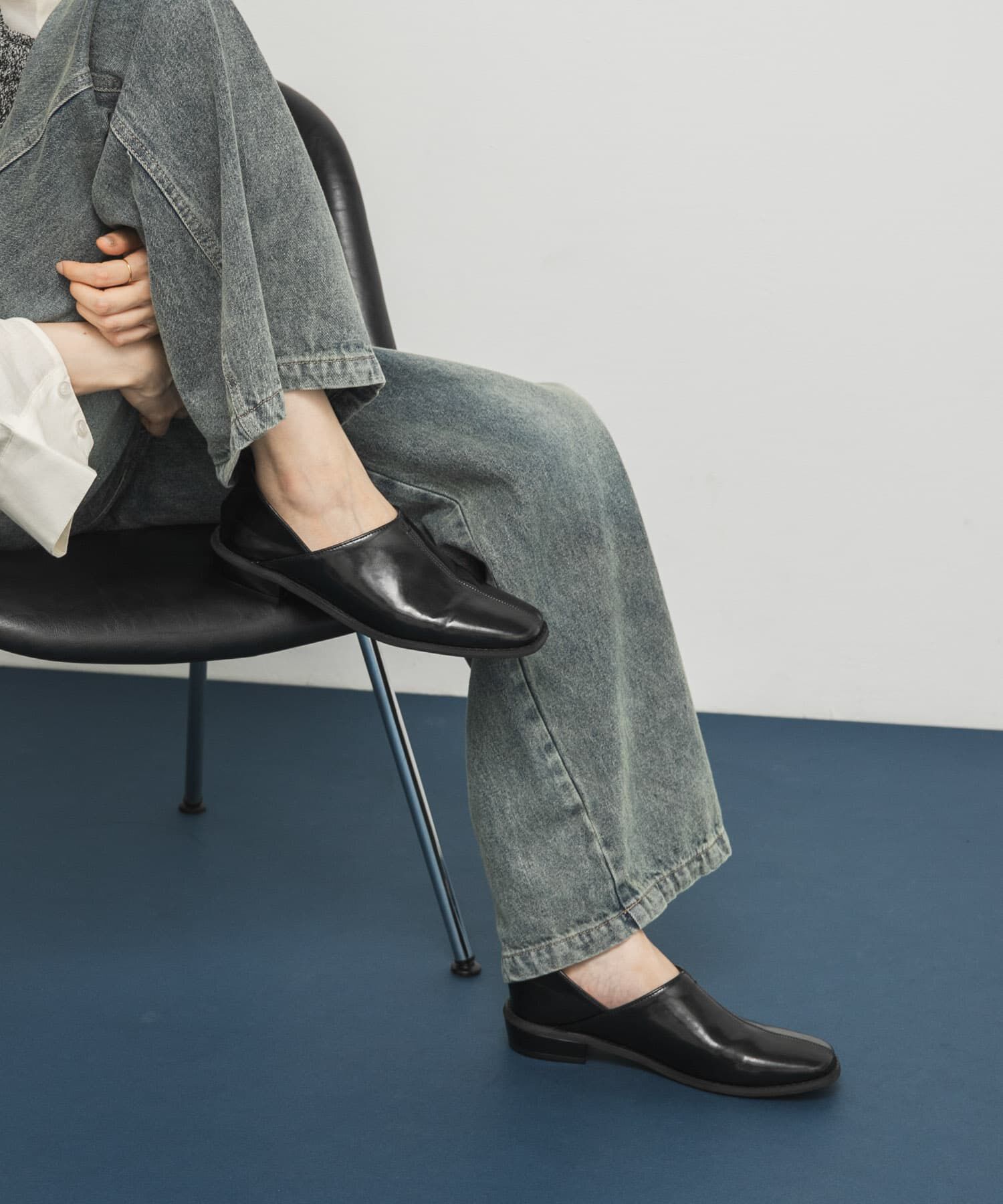  「センターステッチスクエアトゥスライドシューズ」|その他|