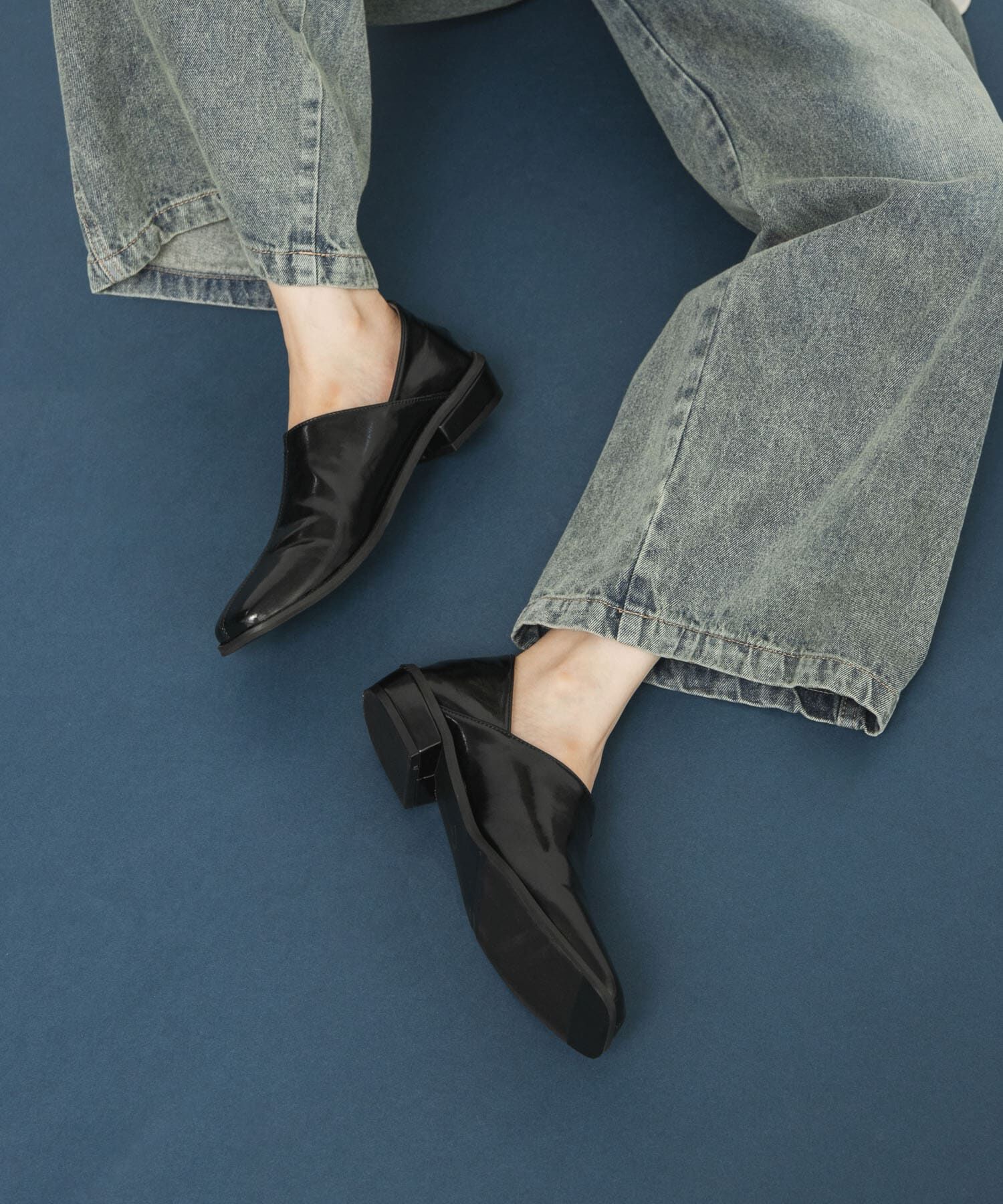  「センターステッチスクエアトゥスライドシューズ」|その他|