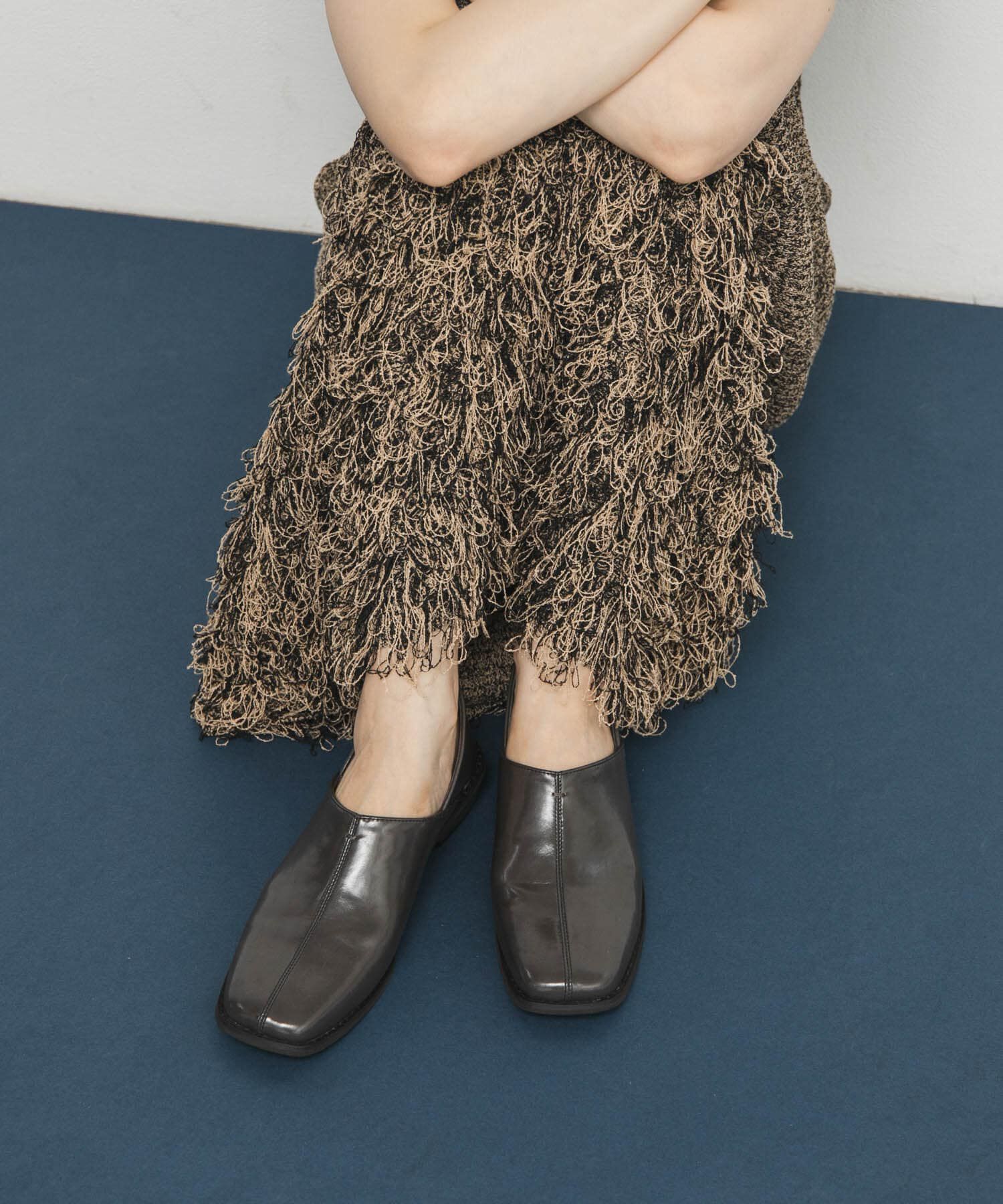  「センターステッチスクエアトゥスライドシューズ」|その他|