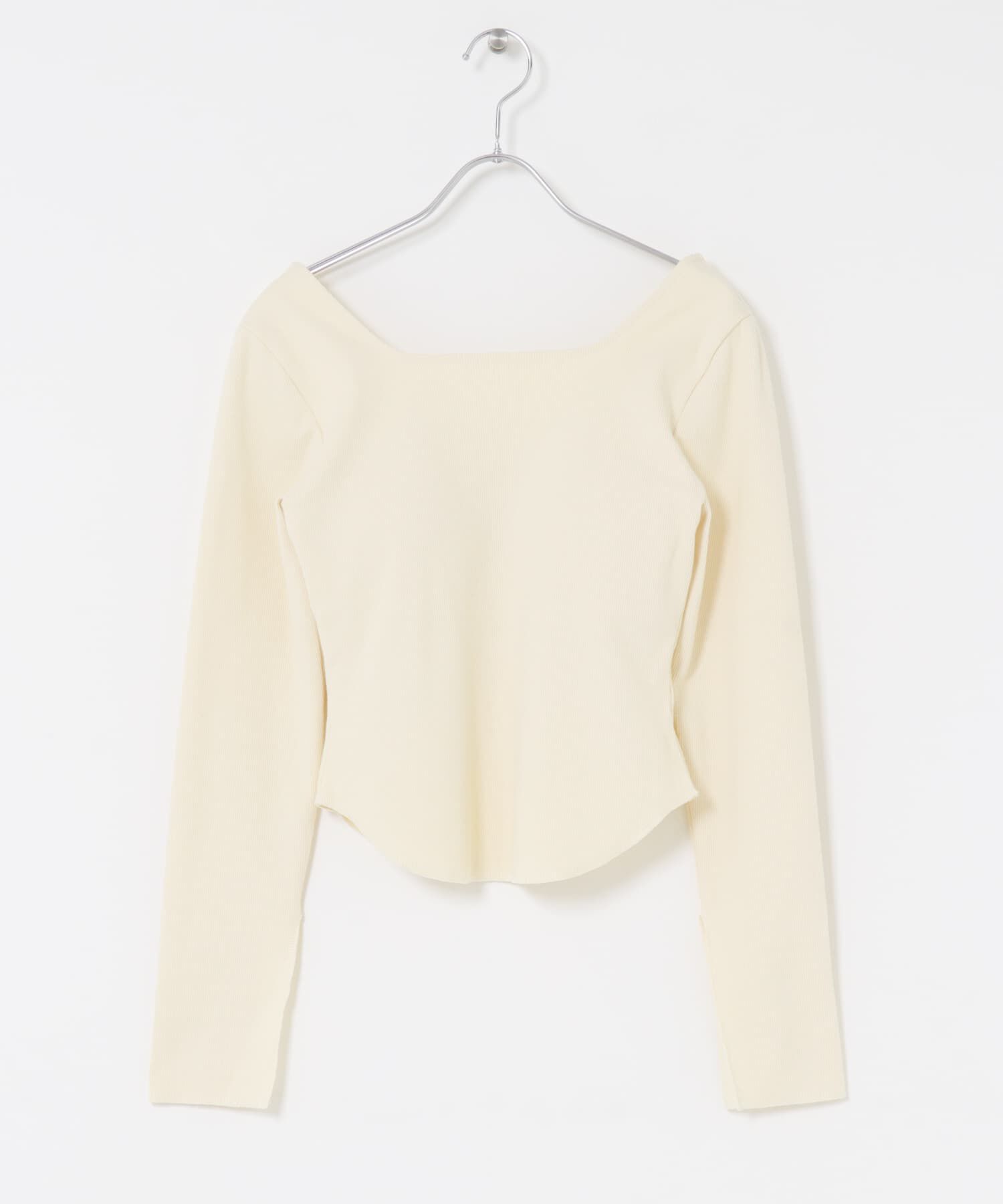  「バックオープンカップ付ロンTEE」|Tシャツ・カットソー|