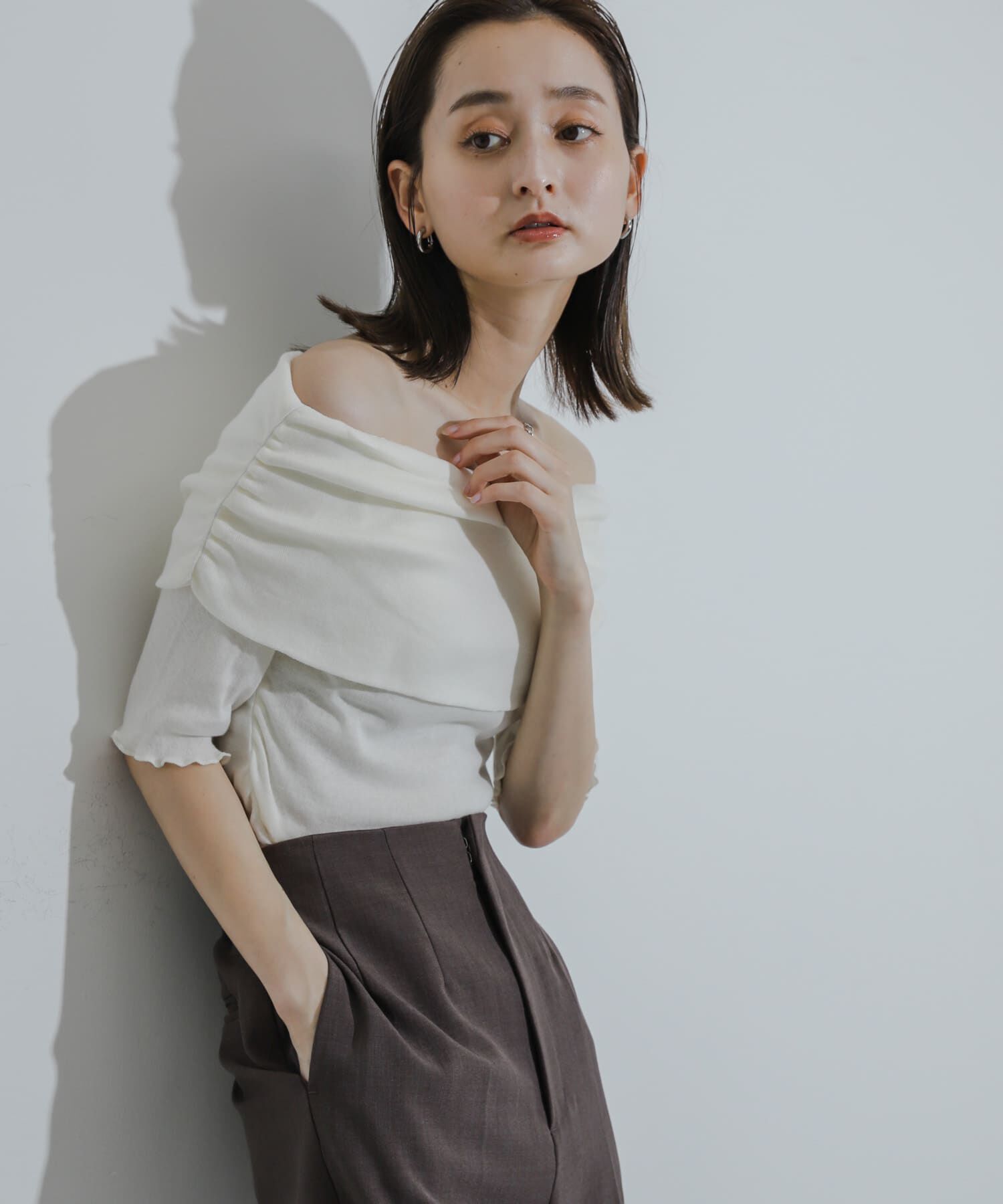 SENSE OF PLACE by URBAN RESEARCH「シャーリングオフショルダーシアートップ」|Tシャツ・カットソー|