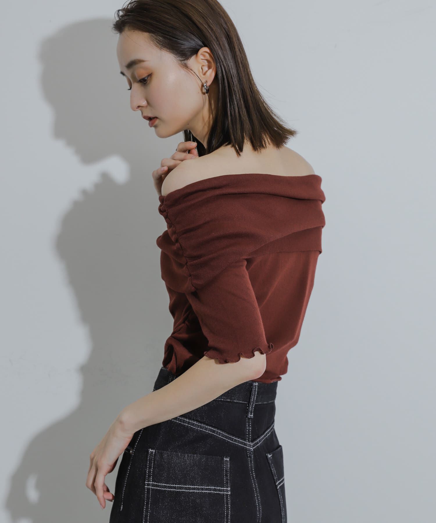 SENSE OF PLACE by URBAN RESEARCH「シャーリングオフショルダーシアートップ」|Tシャツ・カットソー|