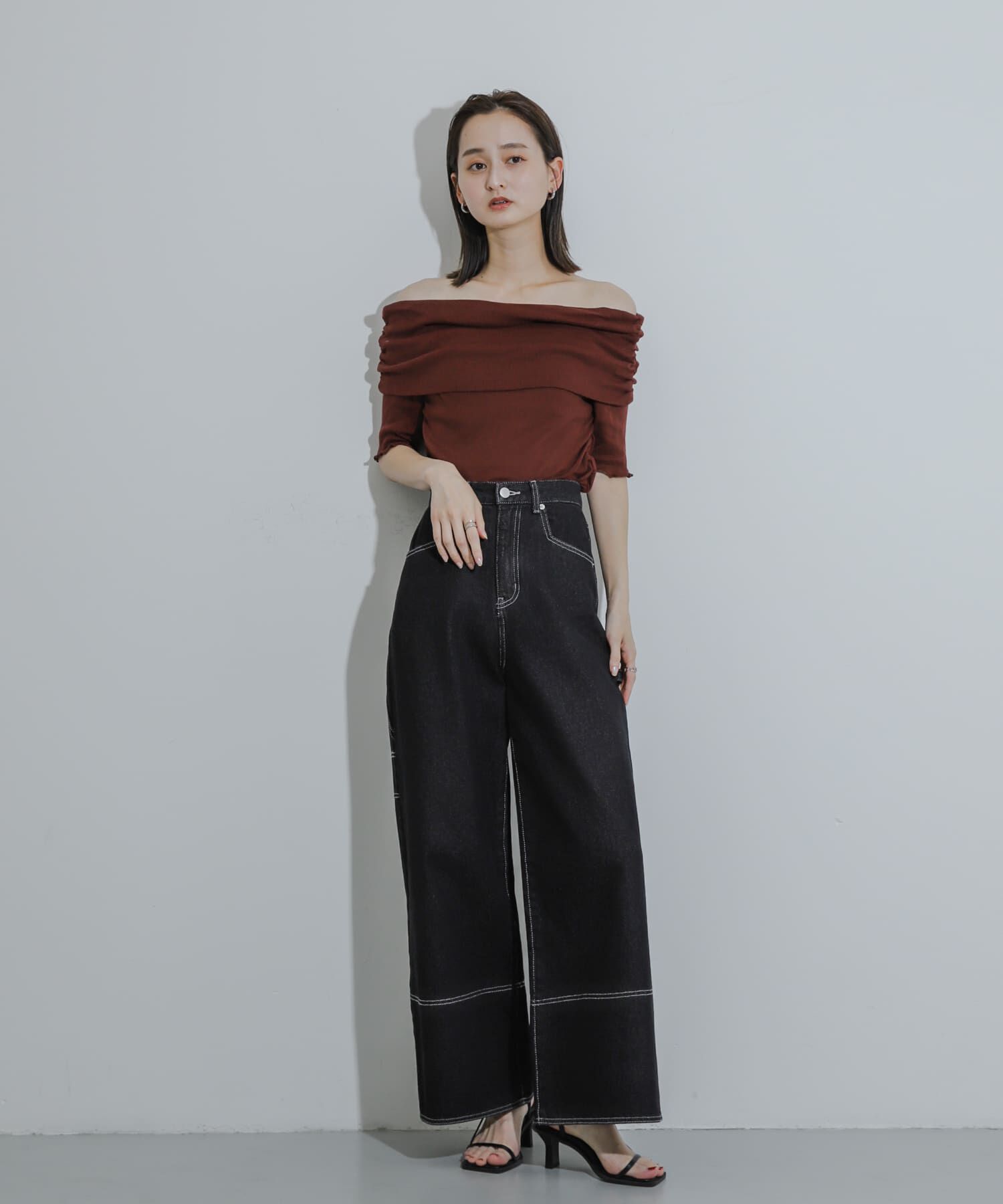 SENSE OF PLACE by URBAN RESEARCH「シャーリングオフショルダーシアートップ」|Tシャツ・カットソー|