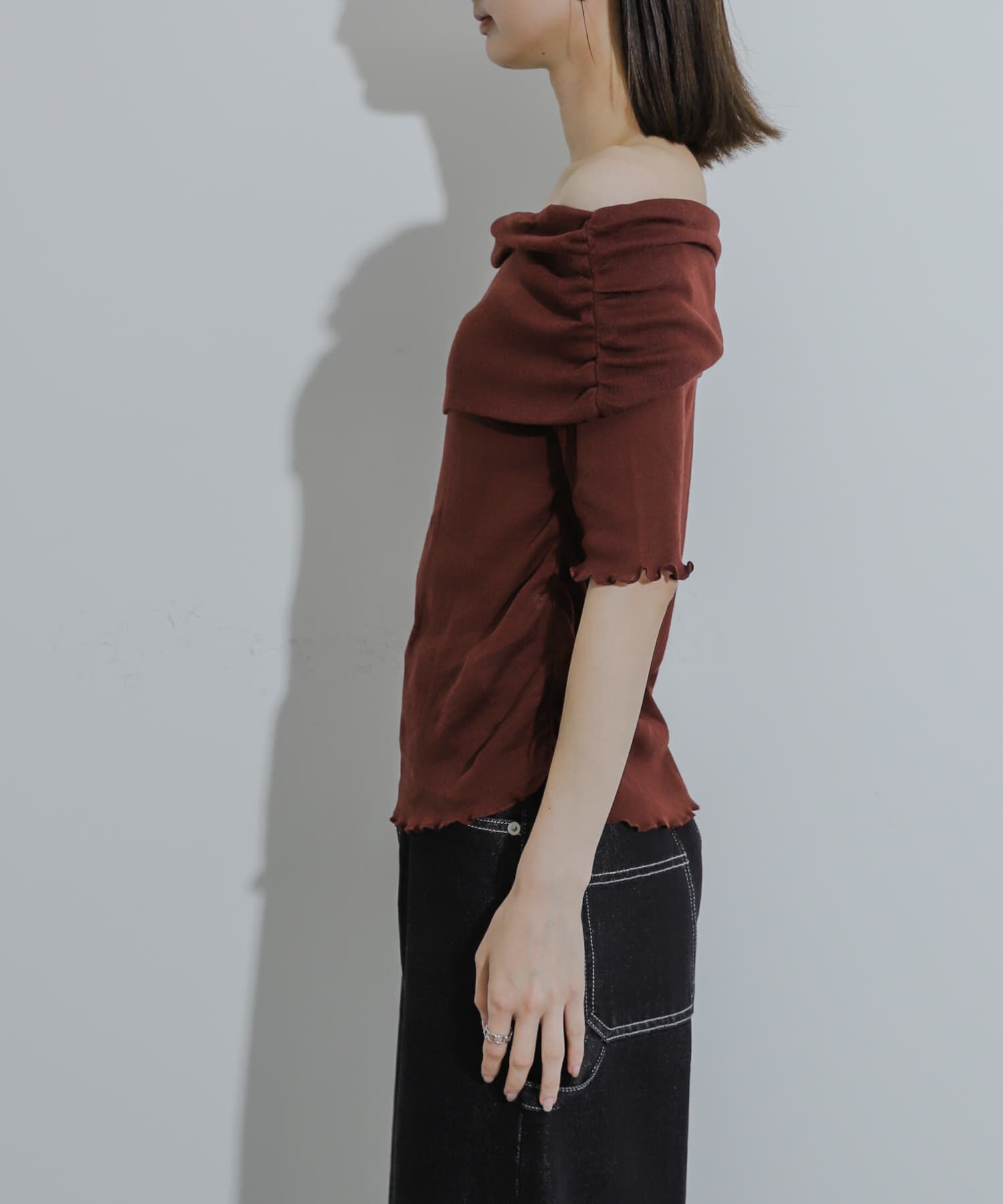 SENSE OF PLACE by URBAN RESEARCH「シャーリングオフショルダーシアートップ」|Tシャツ・カットソー|