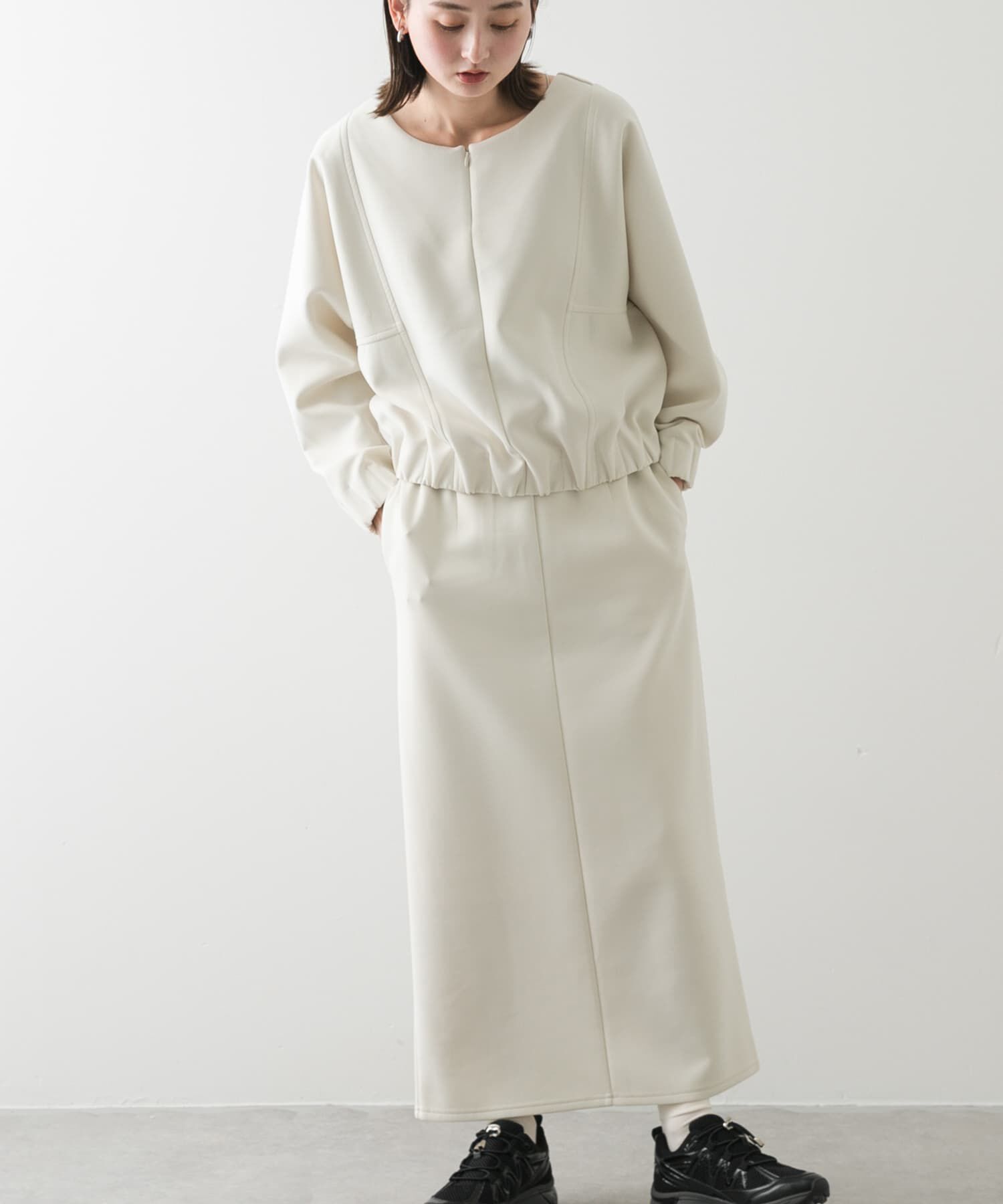 SENSE OF PLACE by URBAN RESEARCH「ダンボールカットストレートスカート」|スカート|アイボリー