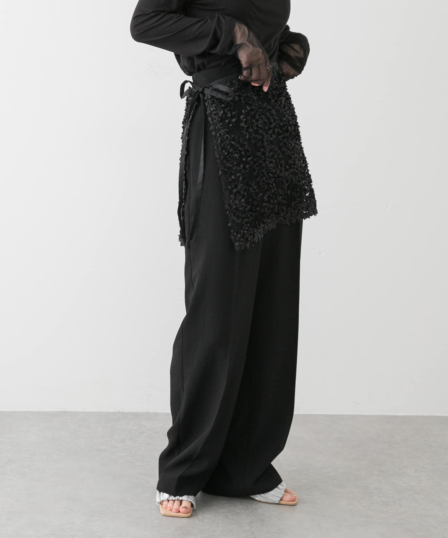 SENSE OF PLACE by URBAN RESEARCH「チュールレースラップスカート」|スカート|ブラック