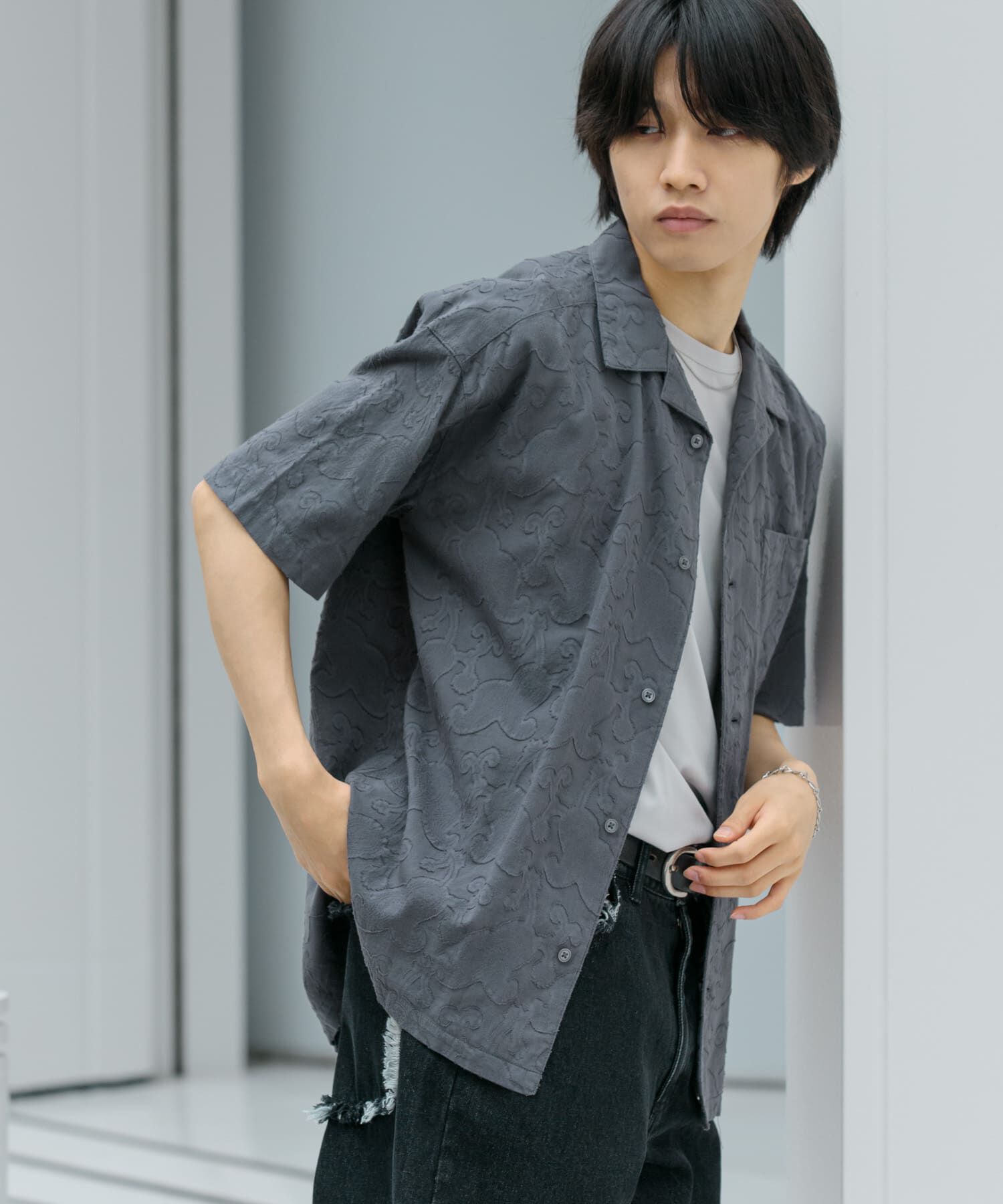 SENSE OF PLACE by URBAN RESEARCH「ペイズリーオープンカラーシャツ(5分袖)」|シャツ・ブラウス|