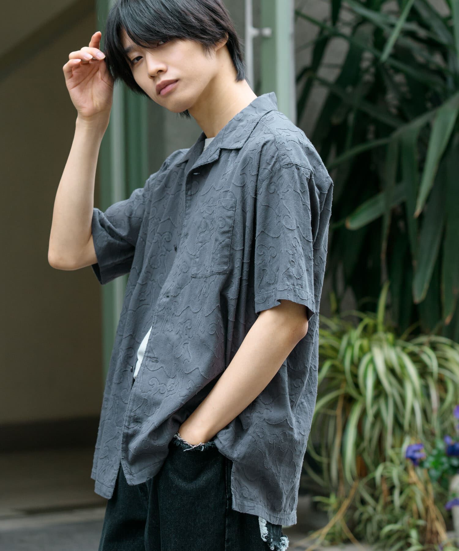 SENSE OF PLACE by URBAN RESEARCH「ペイズリーオープンカラーシャツ(5分袖)」|シャツ・ブラウス|