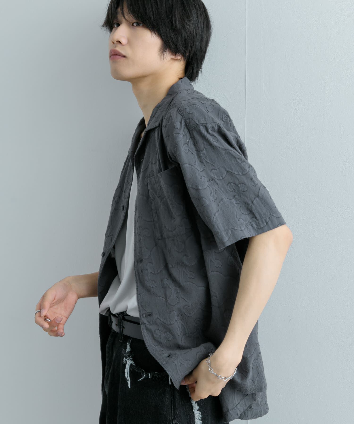SENSE OF PLACE by URBAN RESEARCH「ペイズリーオープンカラーシャツ(5分袖)」|シャツ・ブラウス|