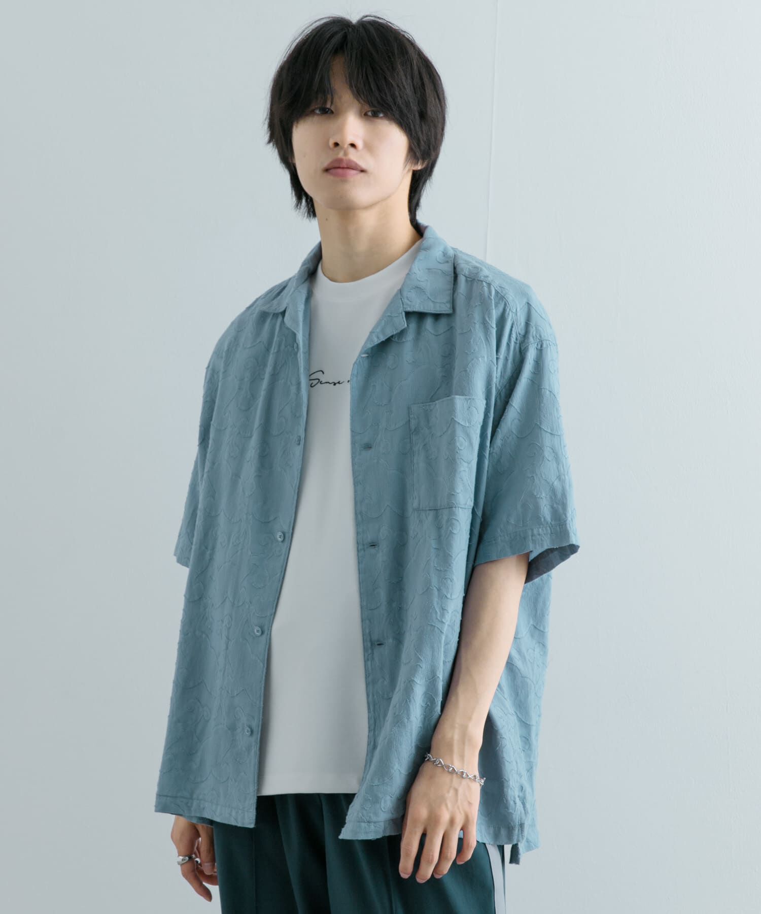 SENSE OF PLACE by URBAN RESEARCH「ペイズリーオープンカラーシャツ(5分袖)」|シャツ・ブラウス|