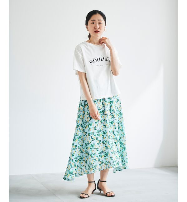 le.coeur blanc「レモンプリントフレアスカート」|スカート|