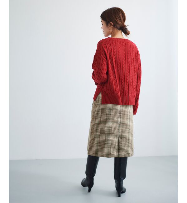 le.coeur blanc「チェックトラペーズスカート」|スカート|