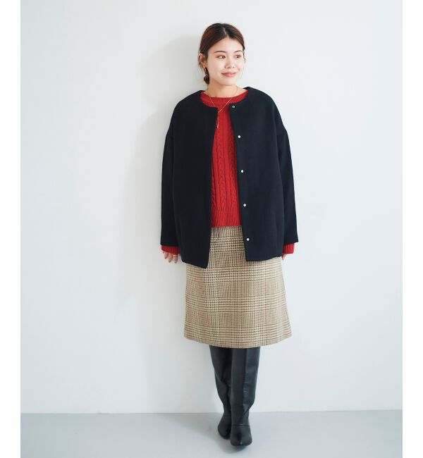 le.coeur blanc「チェックトラペーズスカート」|スカート|