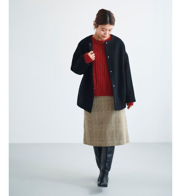 le.coeur blanc「チェックトラペーズスカート」|スカート|