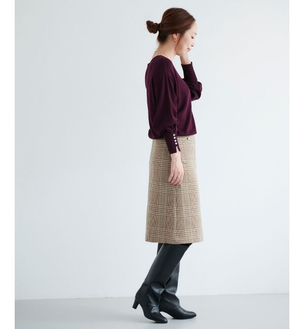 le.coeur blanc「チェックトラペーズスカート」|スカート|