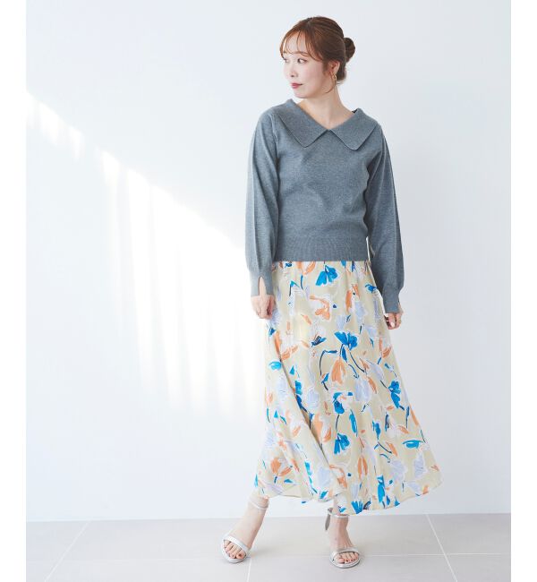 le.coeur blanc「IPEKERフラワーフレアスカート」|スカート|