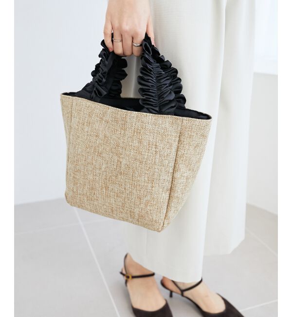  「FRILL HANDLE ROUND TOTE」|トートバッグ|ベージュ