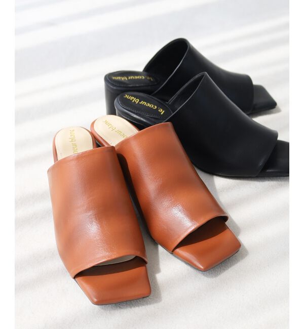  「《WEB限定アイテム》スクエアトゥカバードサンダル」|サンダル|ブラウン