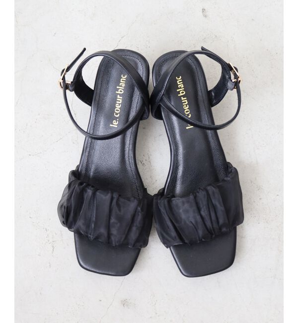  「《WEB限定アイテム》ギャザーストラップサンダル」|サンダル|