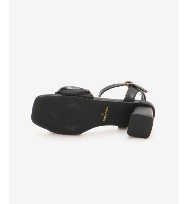  「《WEB限定アイテム》ギャザーストラップサンダル」|サンダル|