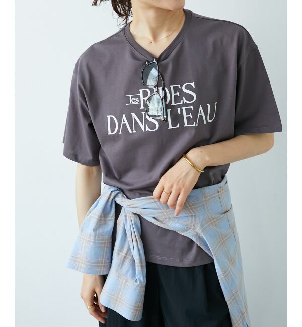  「《手洗い可能》RIDES DANS L'EAUロゴTシャツ」|Tシャツ・カットソー|