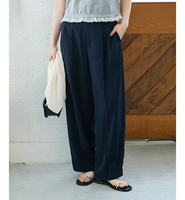  「komatsu.サスペンダーカーブパンツ」|その他|ネイビー