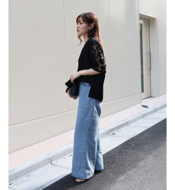  「《手洗い可能》スリーブシアーレースプルオーバー」|Tシャツ・カットソー|