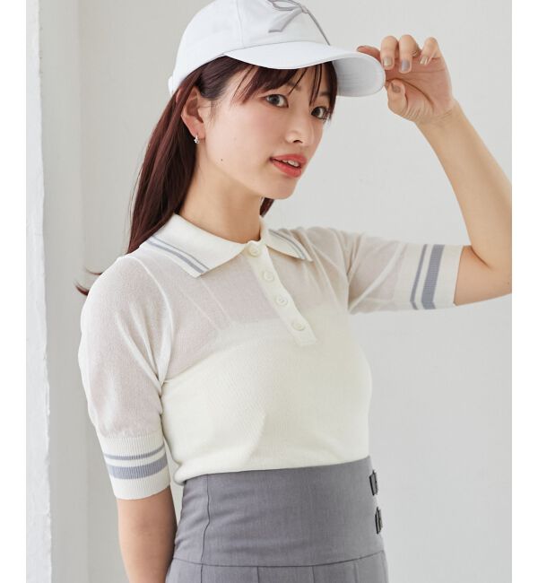 MAJESTICLEGON「シャイニーシアーポロニット」|ニット・セーター|