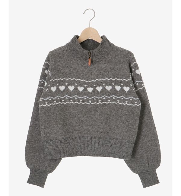 MAJESTICLEGON「ハートジャカードハーフジップニット」|ニット・セーター|
