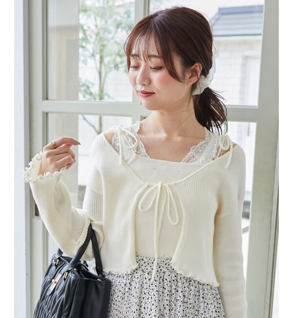  「パールチェーンキャミセットカーディガン」|カーディガン|オフ