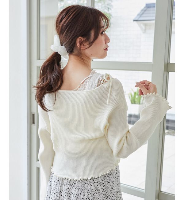  「パールチェーンキャミセットカーディガン」|カーディガン|