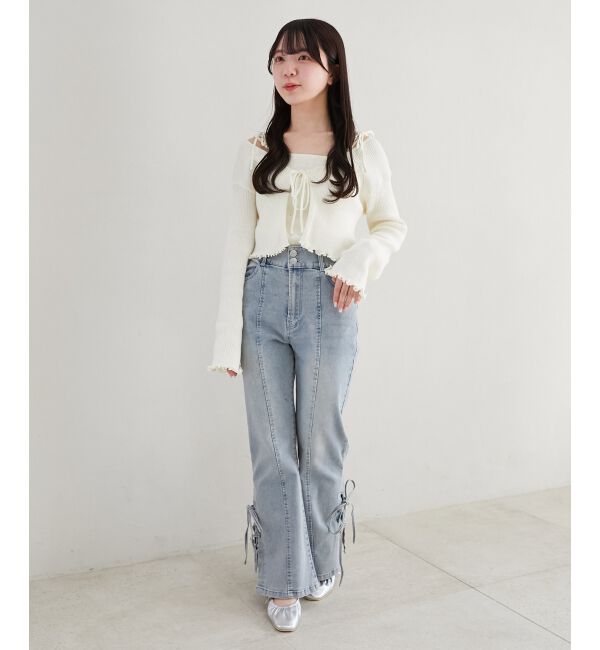  「パールチェーンキャミセットカーディガン」|カーディガン|