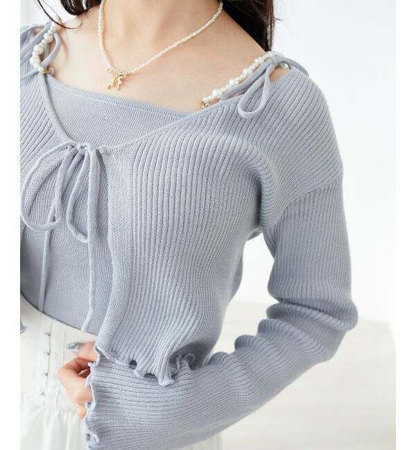  「パールチェーンキャミセットカーディガン」|カーディガン|