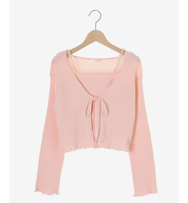  「パールチェーンキャミセットカーディガン」|カーディガン|