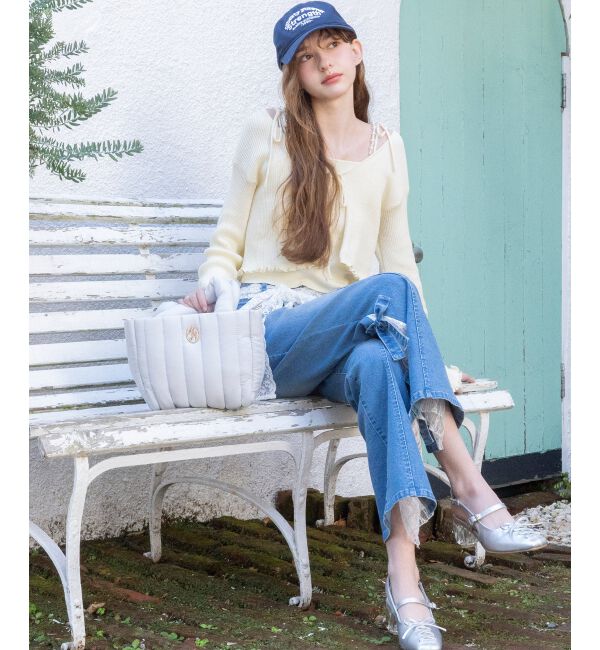  「パールチェーンキャミセットカーディガン」|カーディガン|