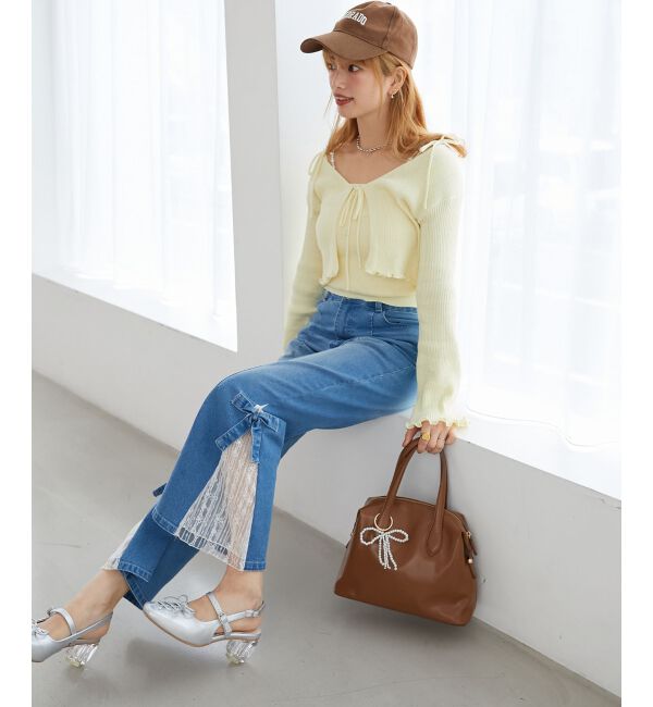  「パールチェーンキャミセットカーディガン」|カーディガン|