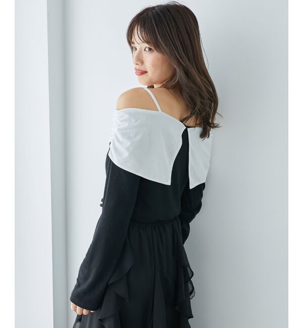  「オフショルリボントップス」|Tシャツ・カットソー|