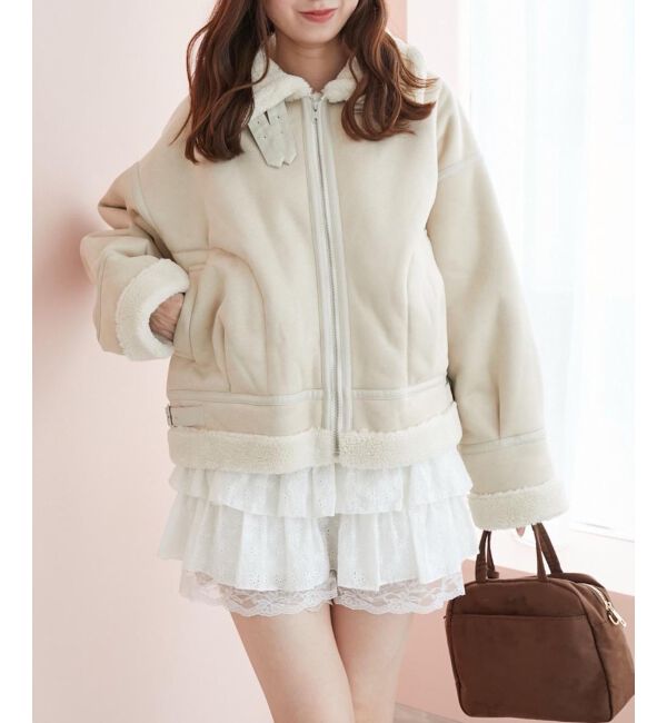  「ウエストリブ裾レースフリルミニスカート」|スカート|